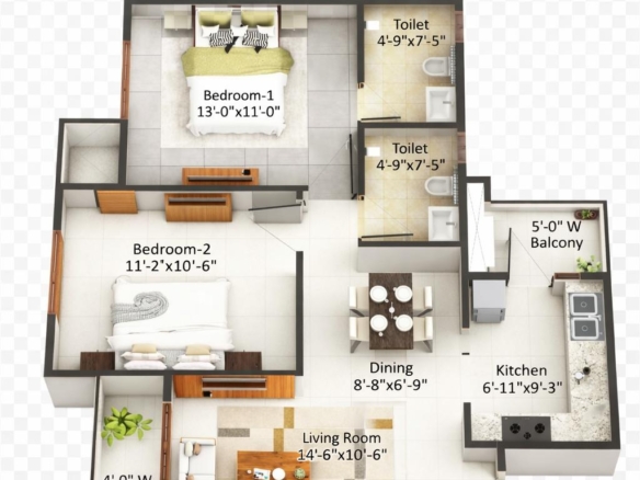 2bhk flat in sanskruti developers