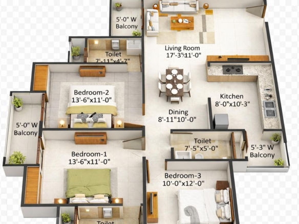 3bhk flat in sanskruti developers