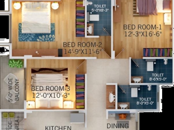 Premium 3BHK flat in nagpur