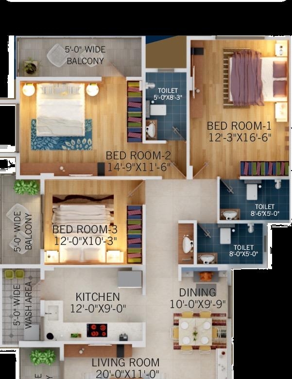 Premium 3BHK flat in nagpur